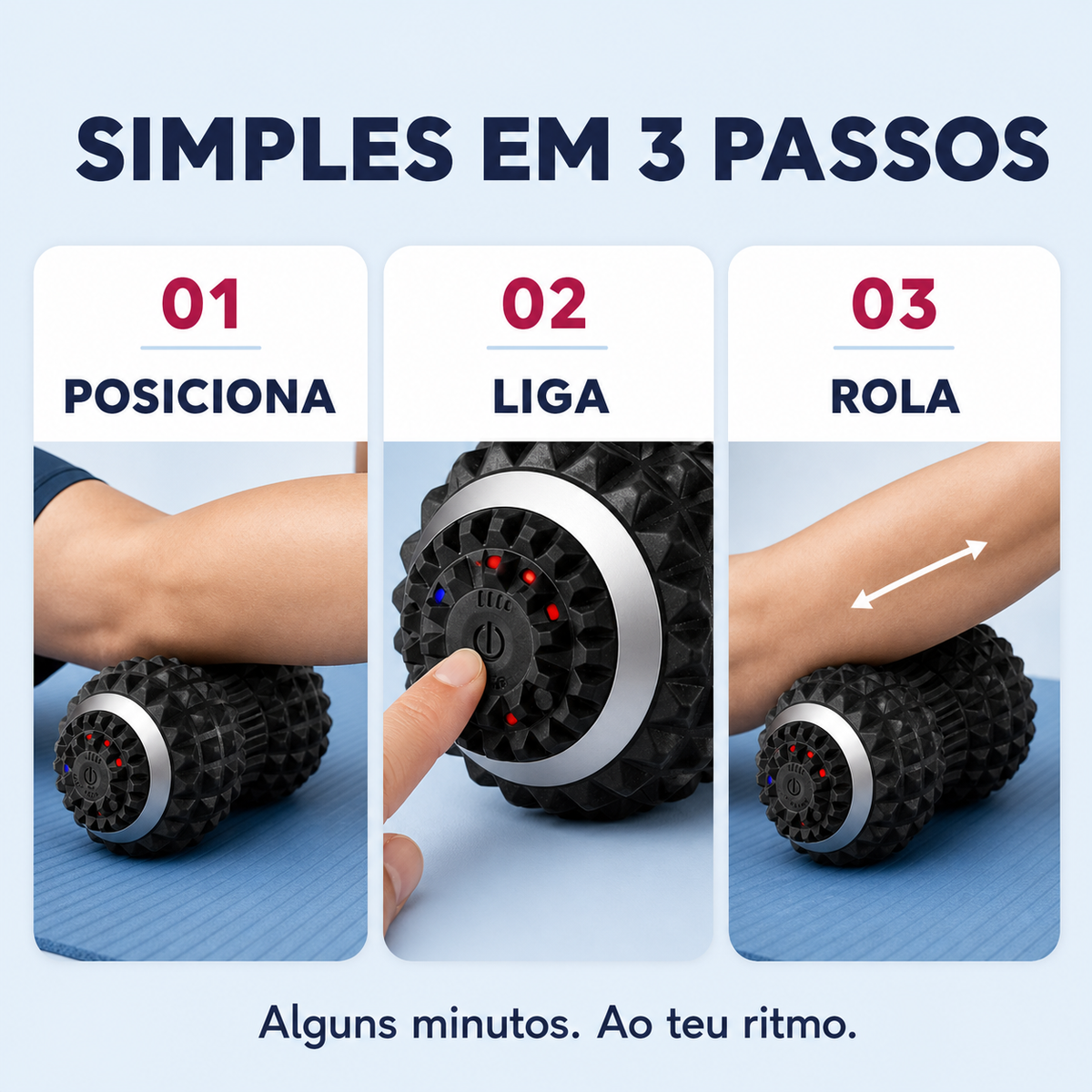 VibraPro™ - Rolo Vibratório de Massagem e Relaxamento Muscular